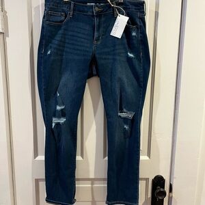 Old Navy Midrise Power Slim Straight Jeans - Dark Blue